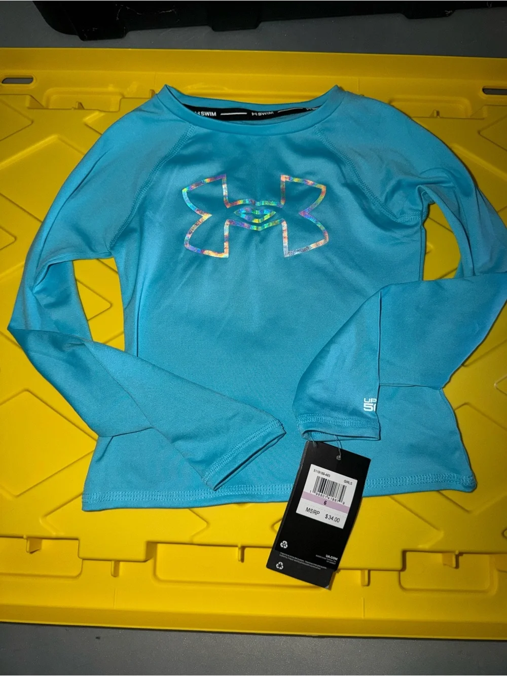 Under Armour Teal Girls' Long-Sleeve Performance Top